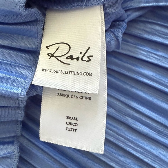 Rails Plisse Pleated Sleeveless Midi Dress in Jewel Blue Mock Neck size S - Picture 14 of 15